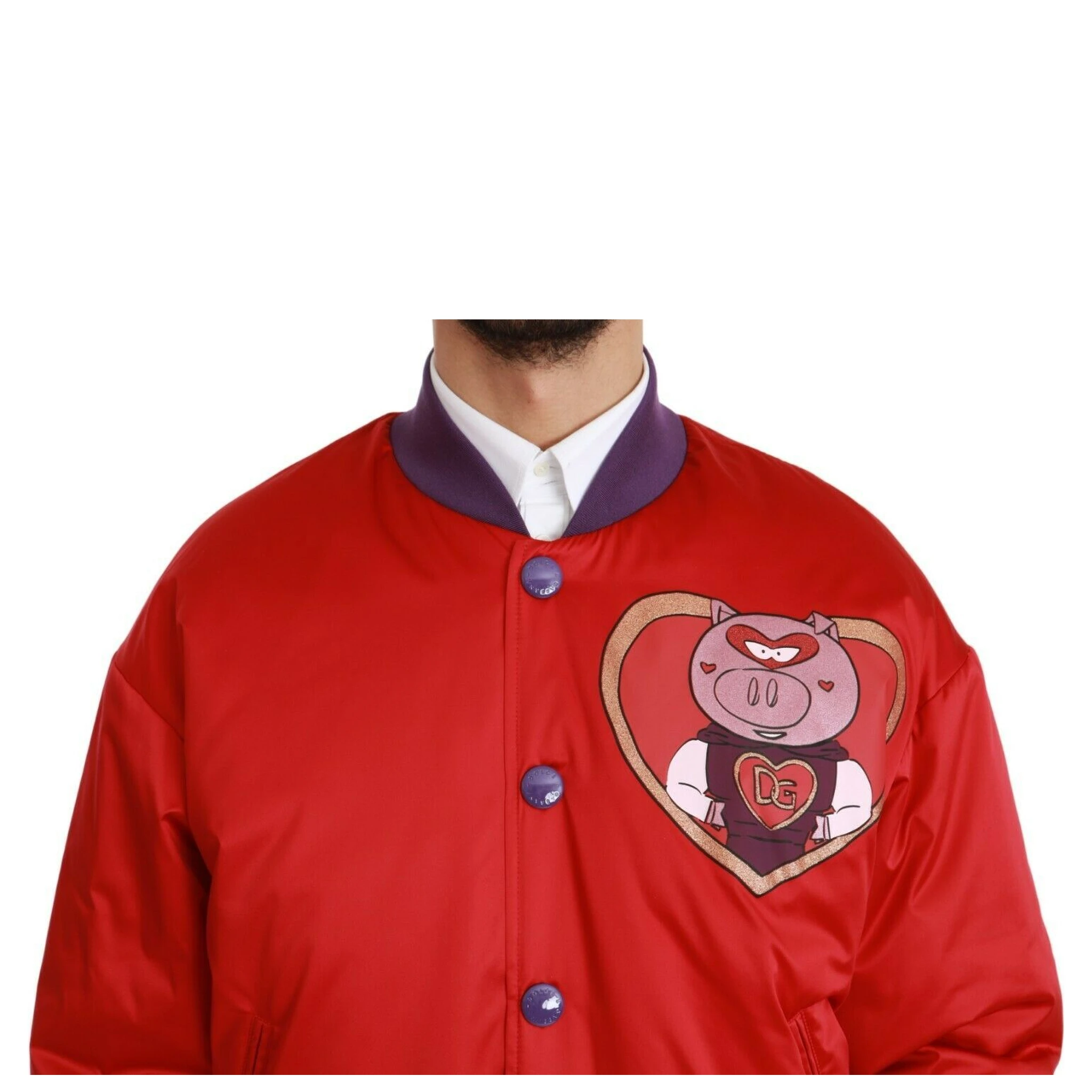 Red YEAR OF THE PIG Bomber Jacket