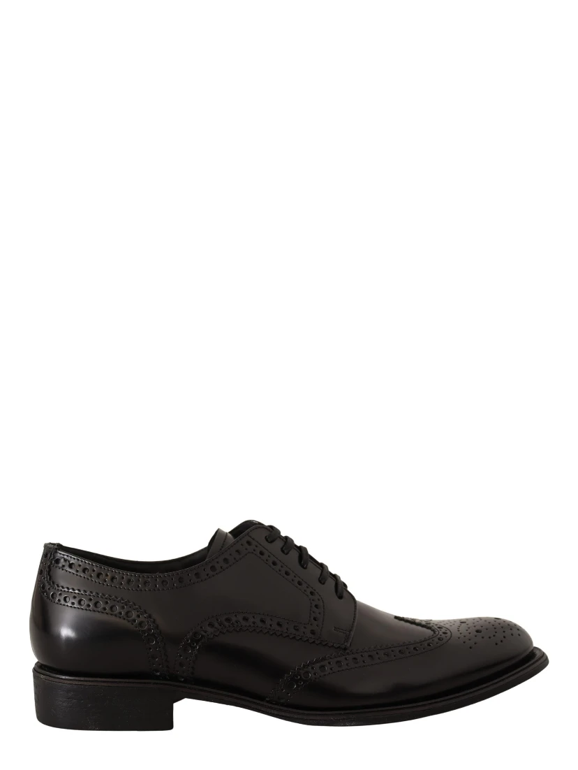 Black Leather Oxford Wingtip Formal Shoes