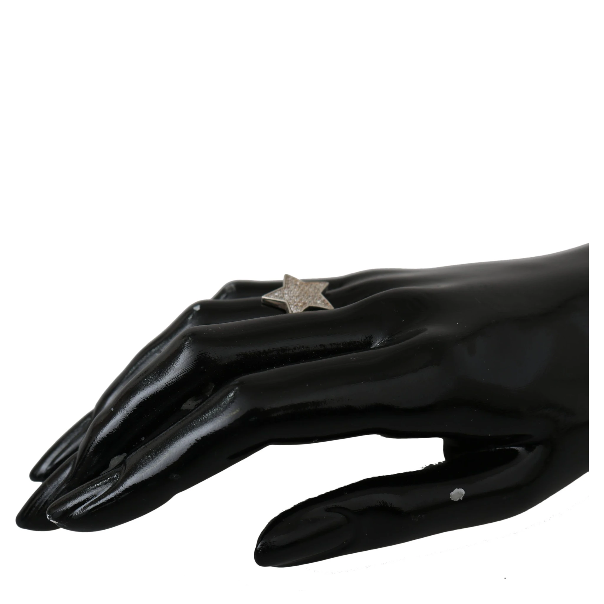 Silver Womens Clear CZ Star 925 Ring