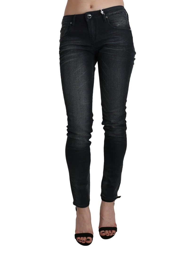Blue Washed Low Waist Skinny Denim Trouser