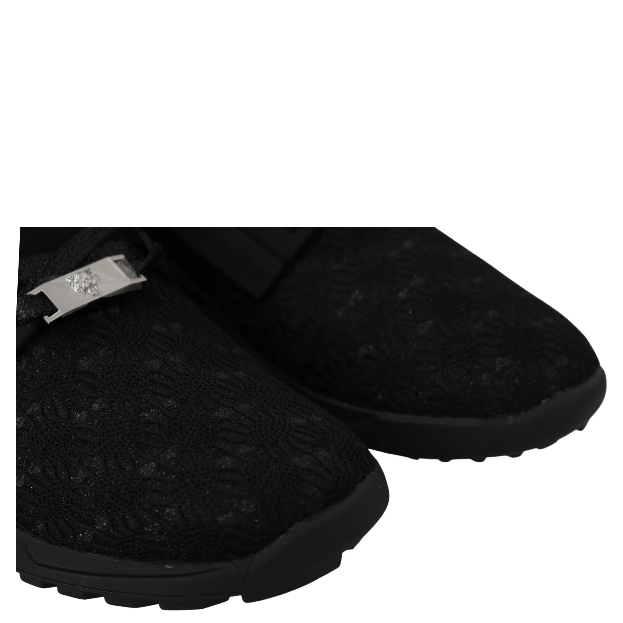 Black Polyester Runner Beth Sneakers Shoes