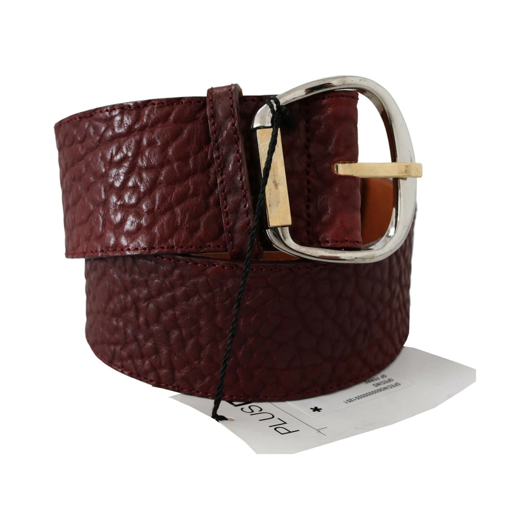 Bordeaux Wide Leather Waist Gold Silver Belt