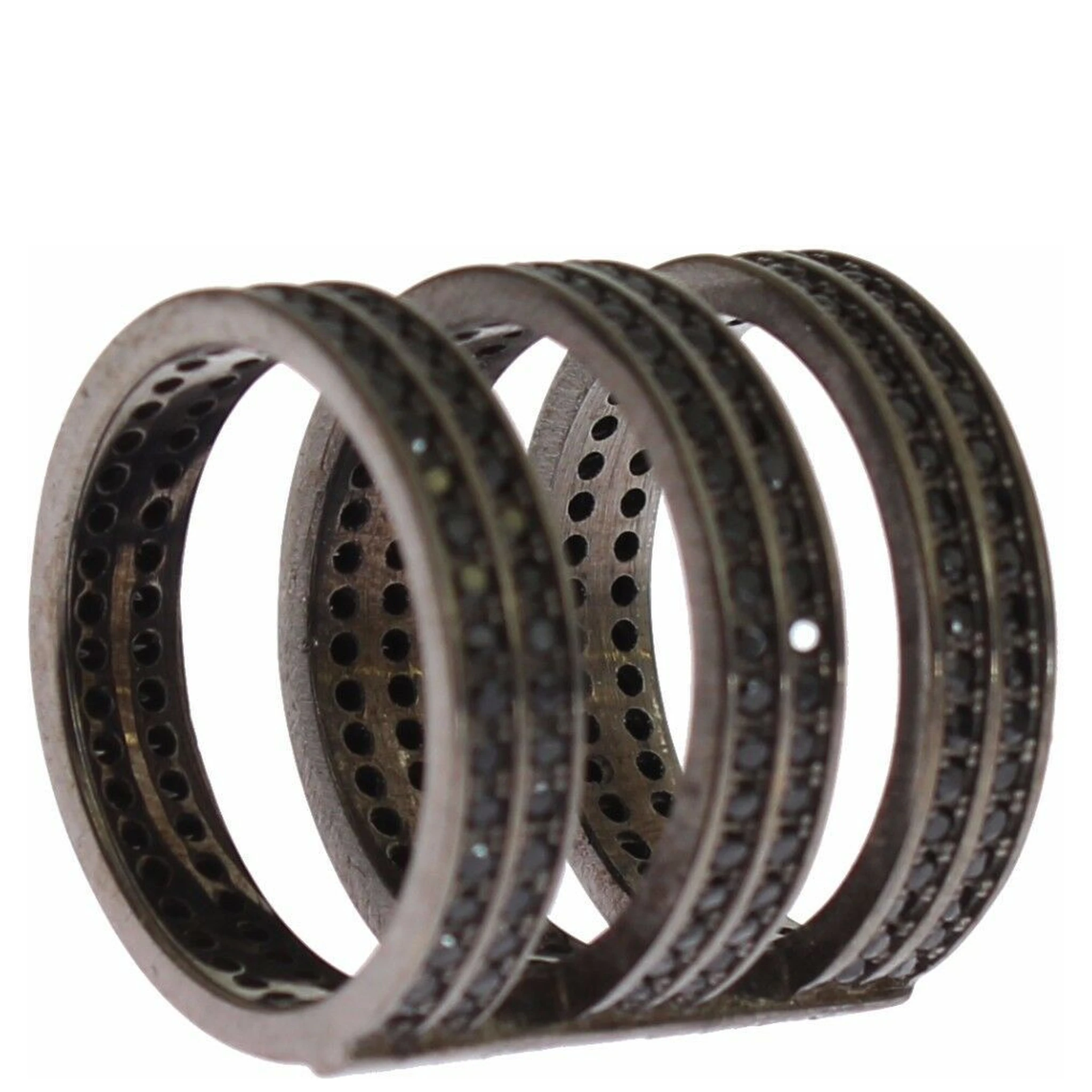 Black CZ Rhodium 925 Silver Ring