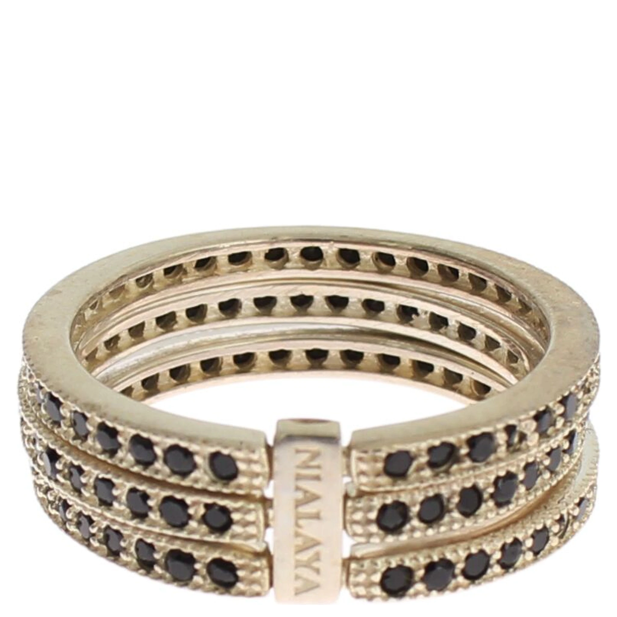 Black CZ 925 Sterling Silver Womens Ring