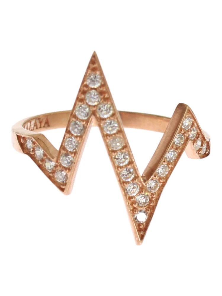 Pink Gold 925 Silver Womens Clear Ring alternative