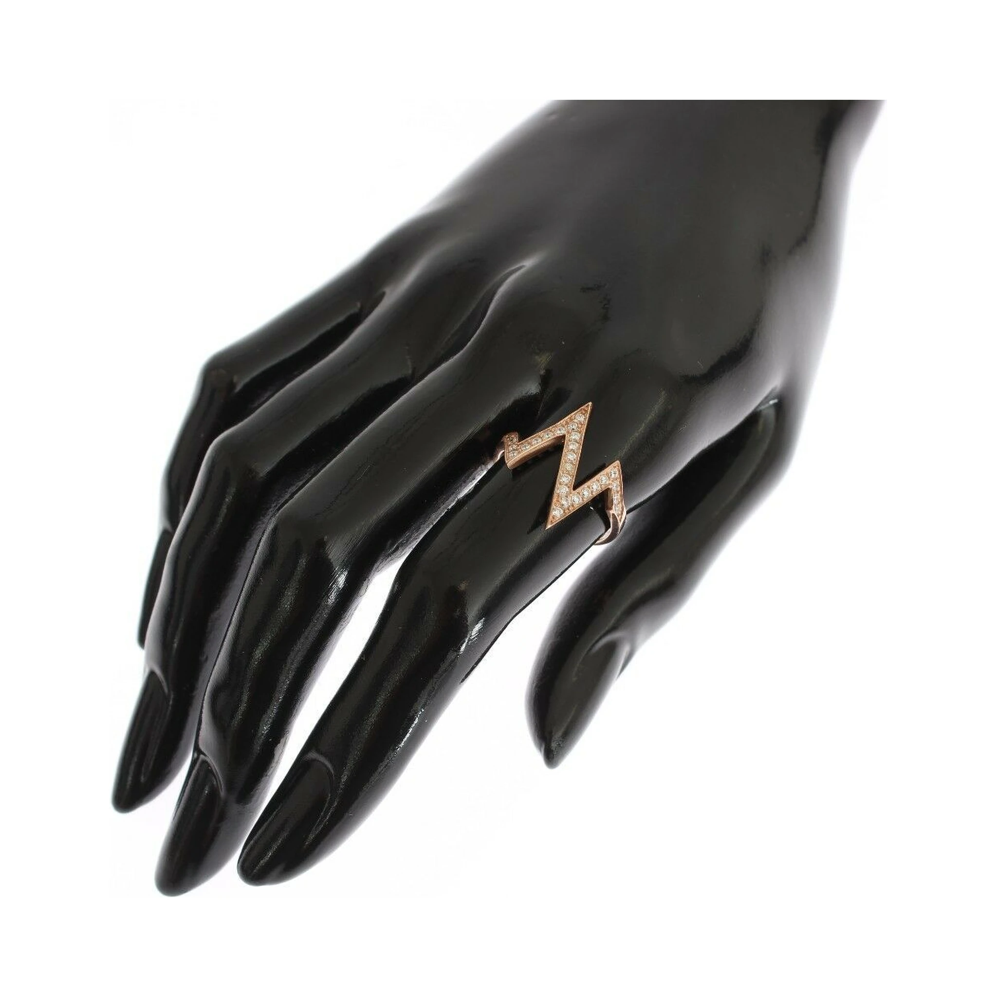 Pink Gold 925 Silver Womens Clear Ring