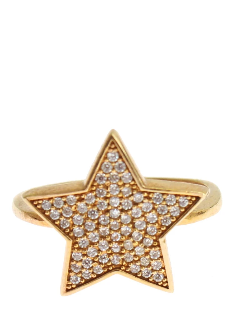 Star Gold 925 Silver Womens Clear Ring alternative