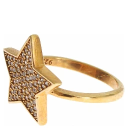 Star Gold 925 Silver Womens Clear Ring
