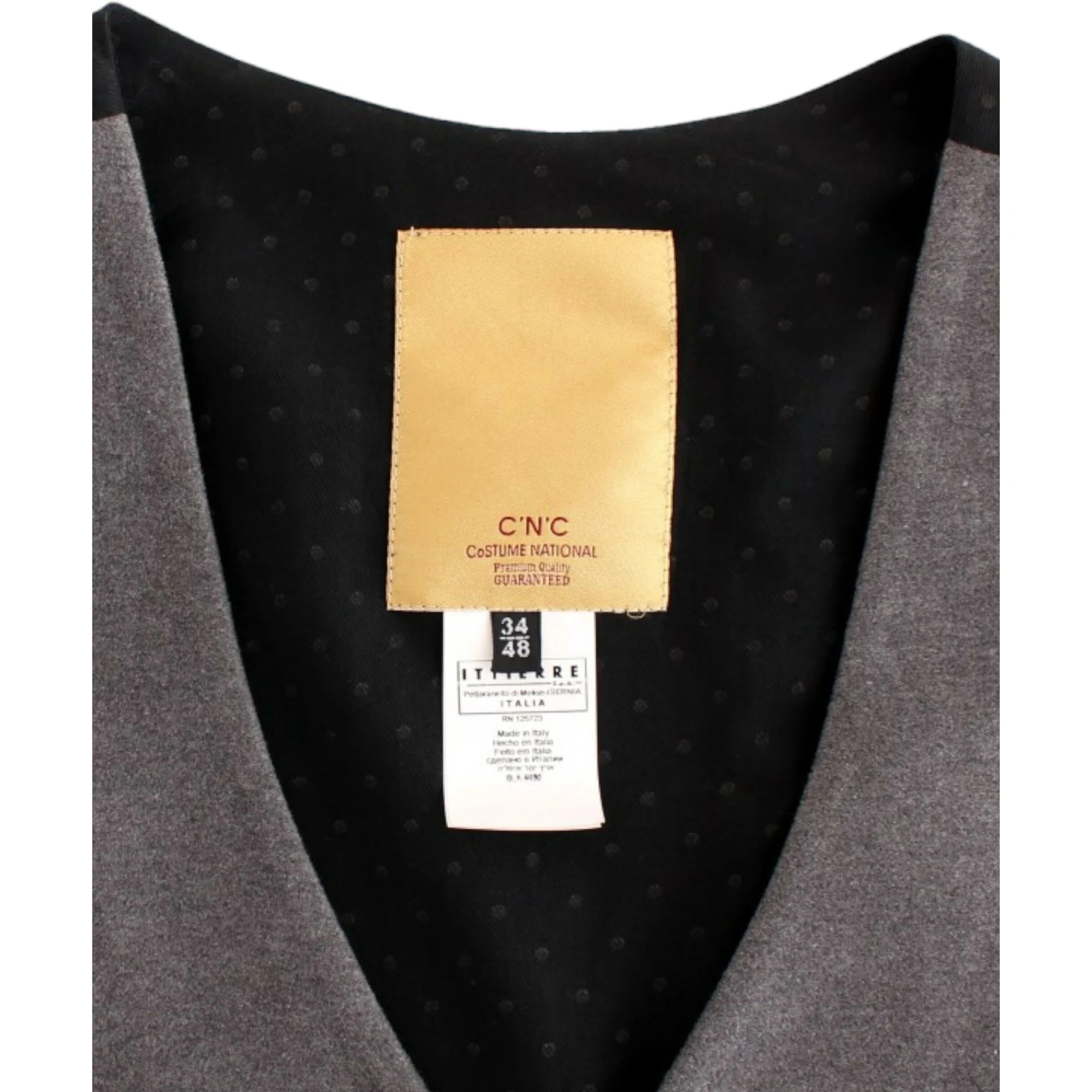 Gray cotton blend casual vest
