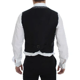 Gray Cotton Blend Logo Vest Gilet Weste