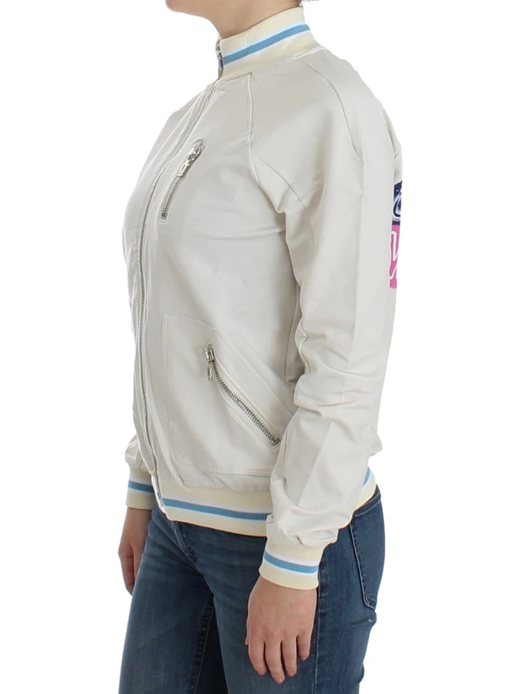 White Mock Zip Cardigan Sweatshirt Sweater alternative