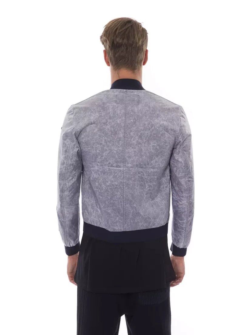 Gray Polyester Jackets & Coat