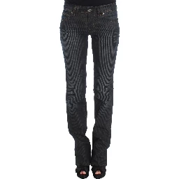 Blue Wash Cotton Blend Slim Fit Bootcut Jeans