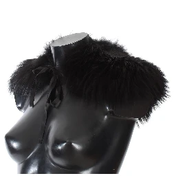 Black Fox Fur Collar Scarf