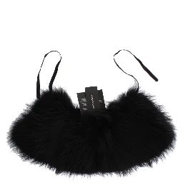 Black Fox Fur Collar Scarf
