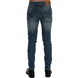 Blue Wash Torn Dunfermile Slim Fit Jeans