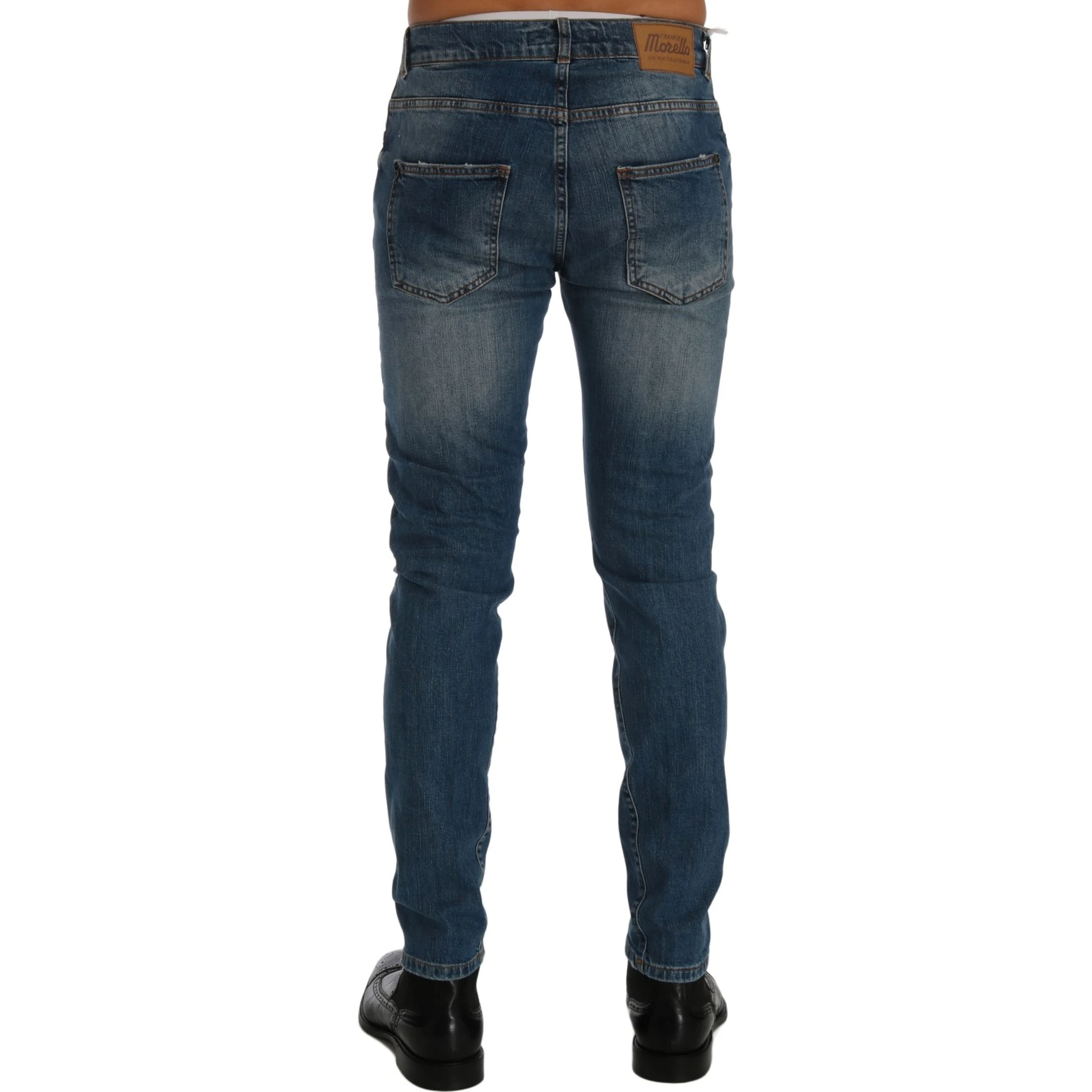 Blue Wash Torn Dunfermile Slim Fit Jeans