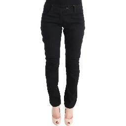Black Cotton Slim Fit Casual Pants