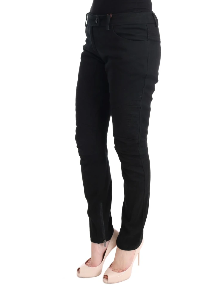 Black Cotton Slim Fit Casual Pants alternative