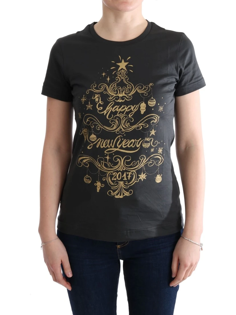 Gray Cotton 2017 Motive T-Shirt