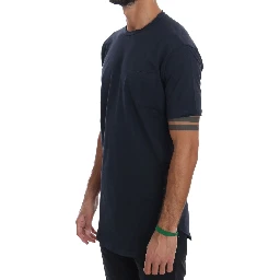 Blue Cotton Crewneck T-Shirt