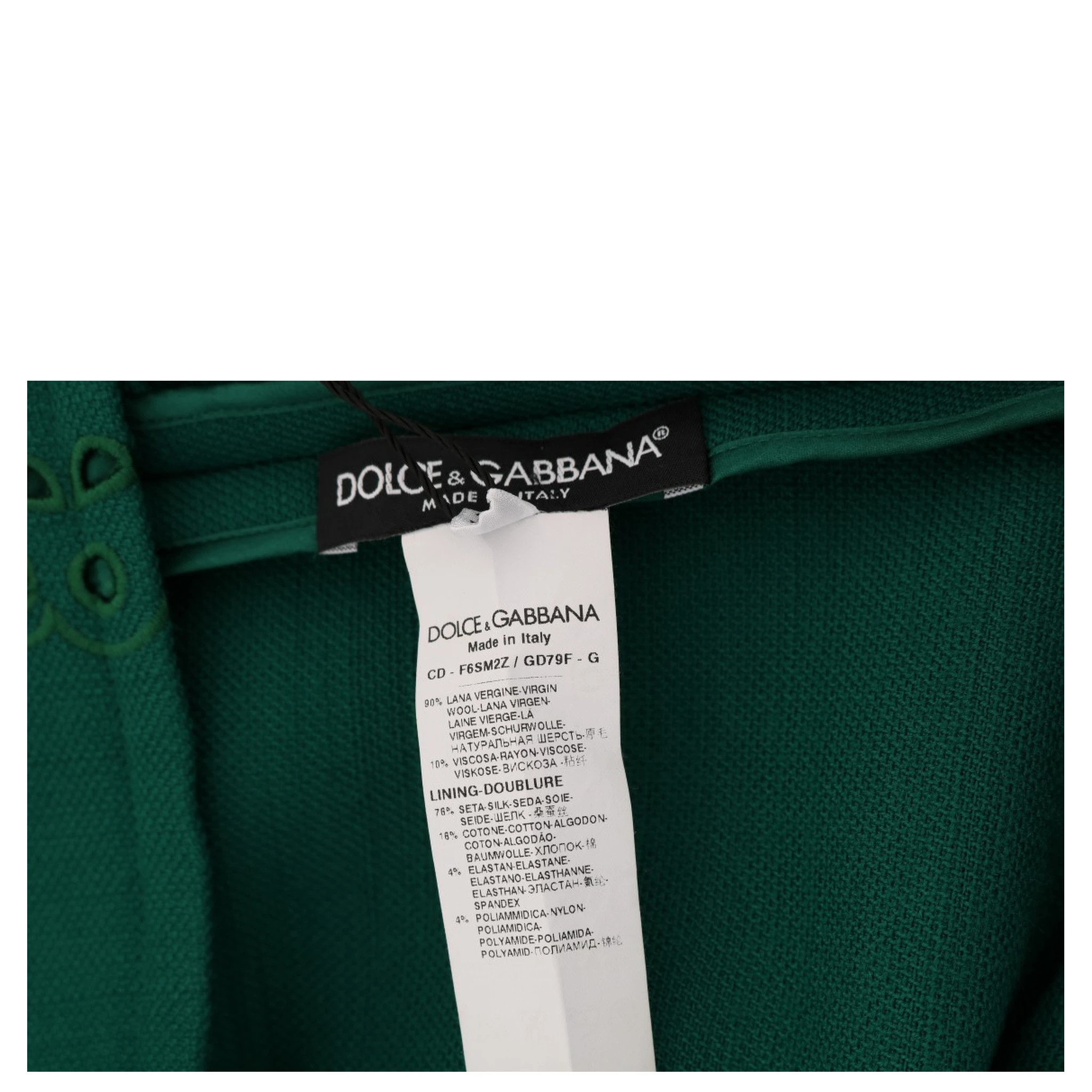 Green Floral Cutout Silk Wool Dress