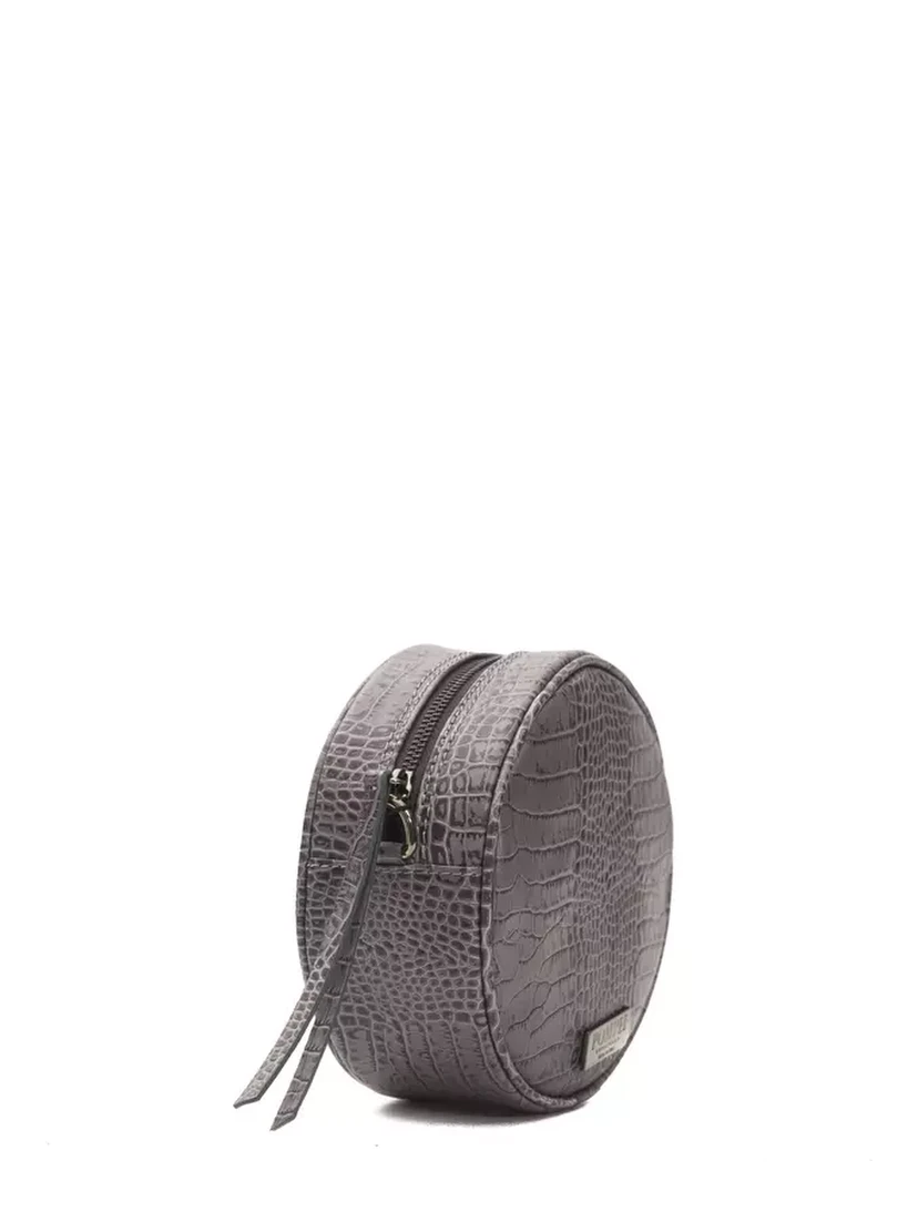 Gray Leather Crossbody Bag