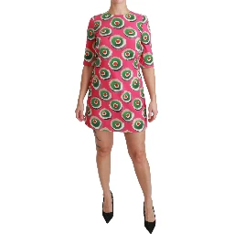 Pink Silk Cup Cake Shift Stretch Dress