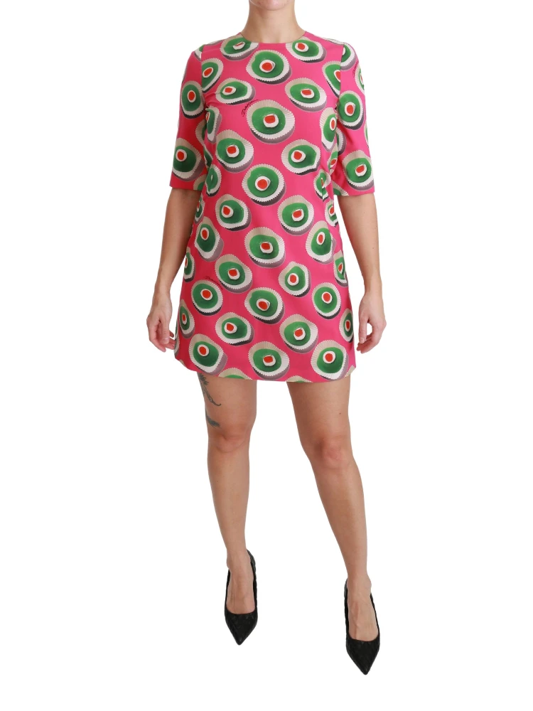Pink Silk Cup Cake Shift Stretch Dress