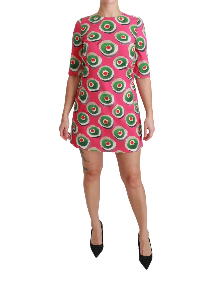 Pink Silk Cup Cake Shift Stretch Dress