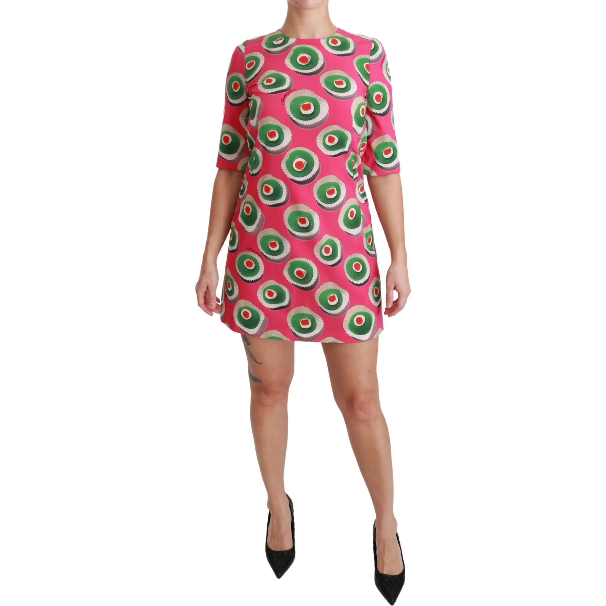 Pink Silk Cup Cake Shift Stretch Dress