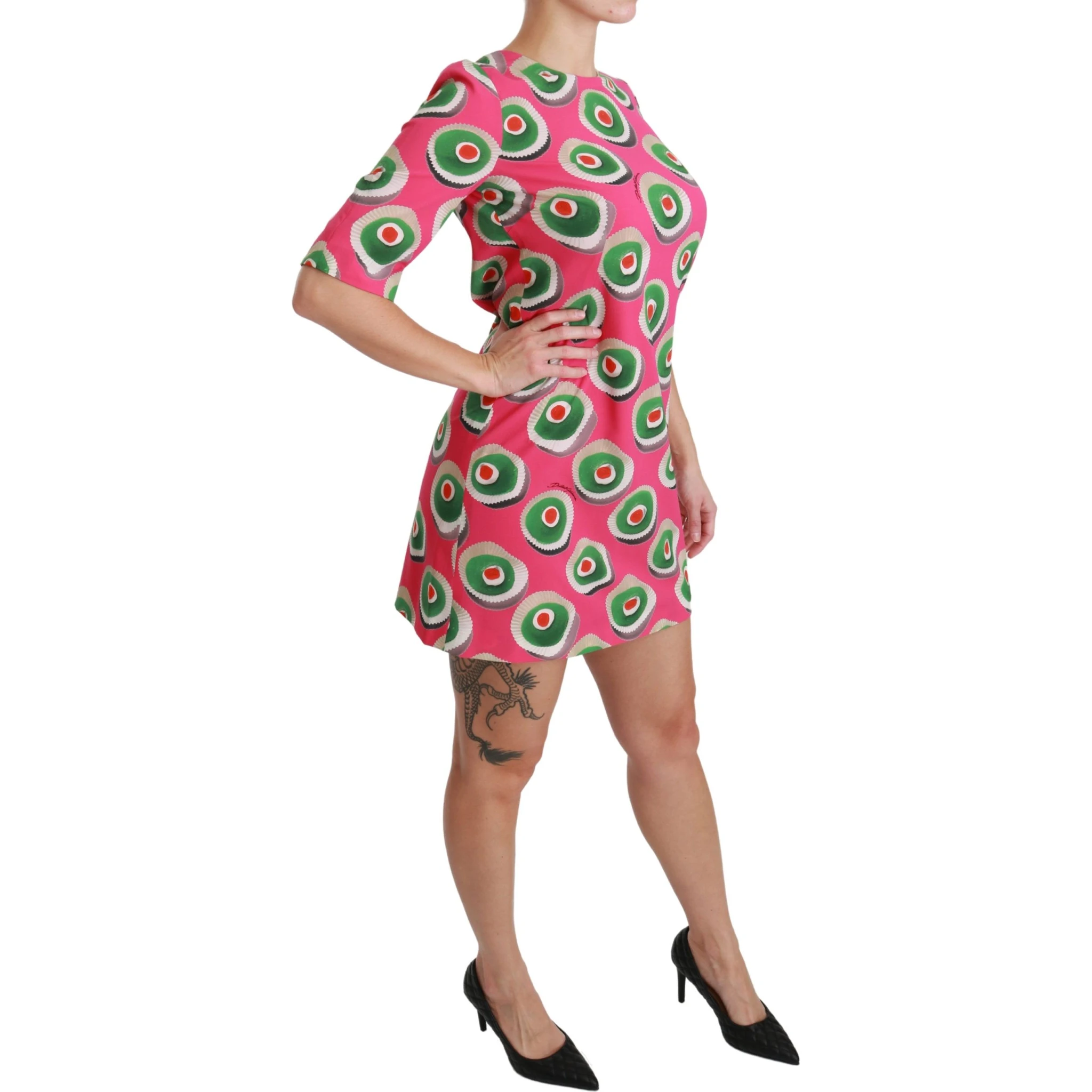 Pink Silk Cup Cake Shift Stretch Dress