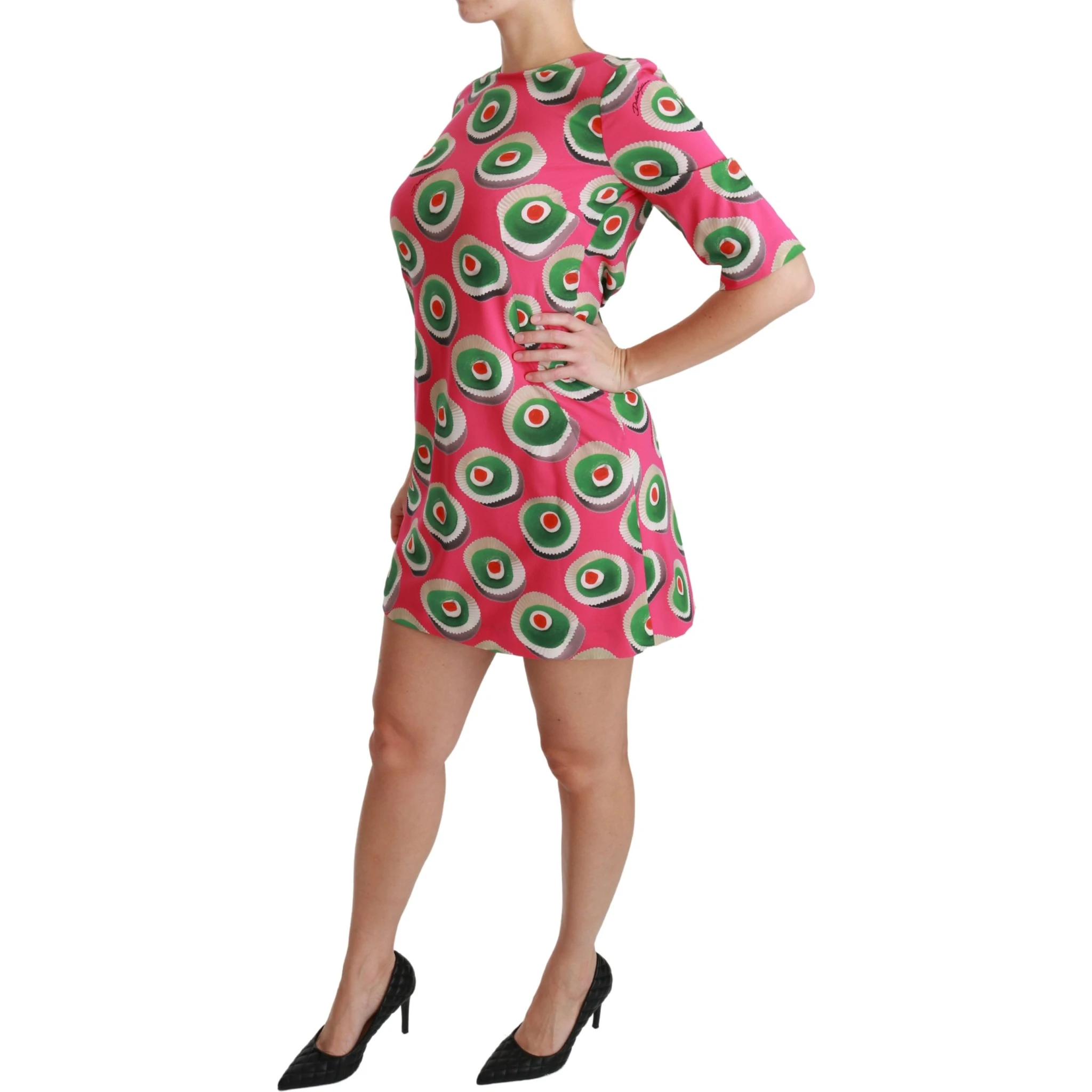 Pink Silk Cup Cake Shift Stretch Dress