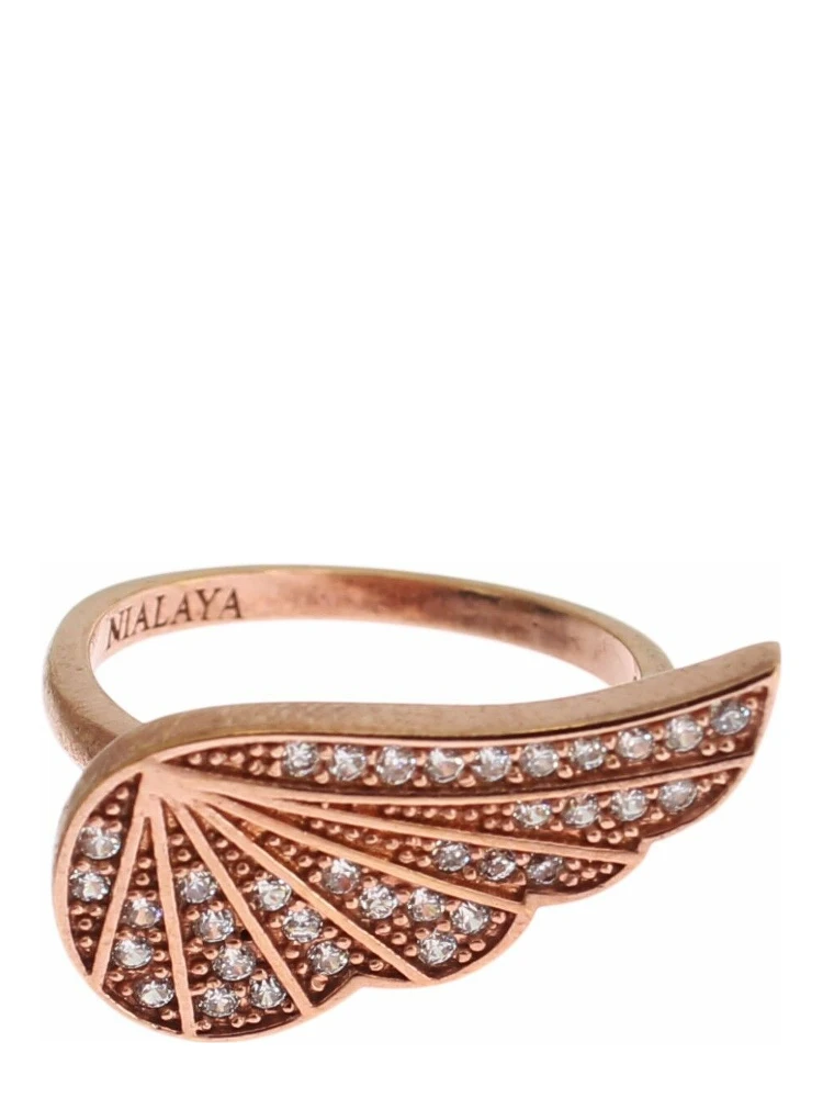 Pink Gold 925 Silver Womens Clear CZ Ring alternative