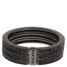 Black CZ 925 Sterling Silver Womens