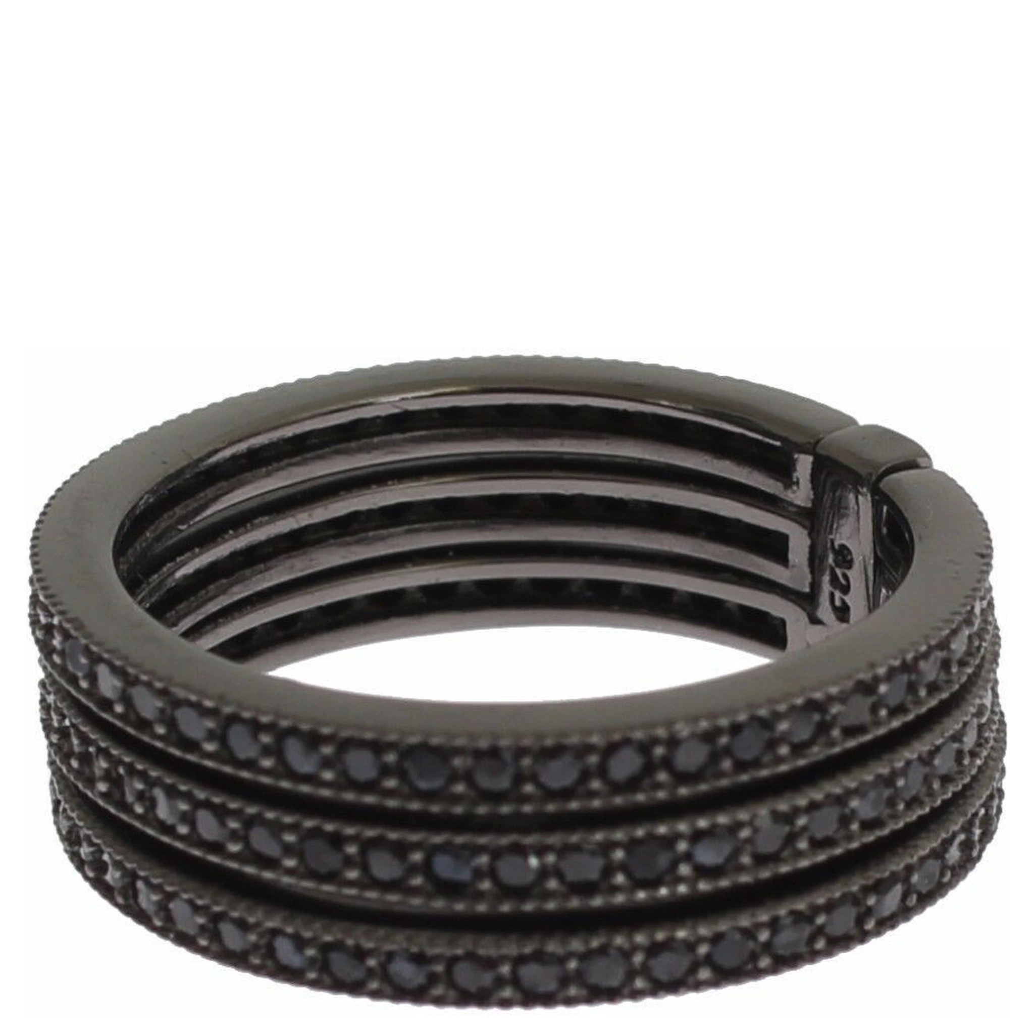Black CZ 925 Sterling Silver Womens