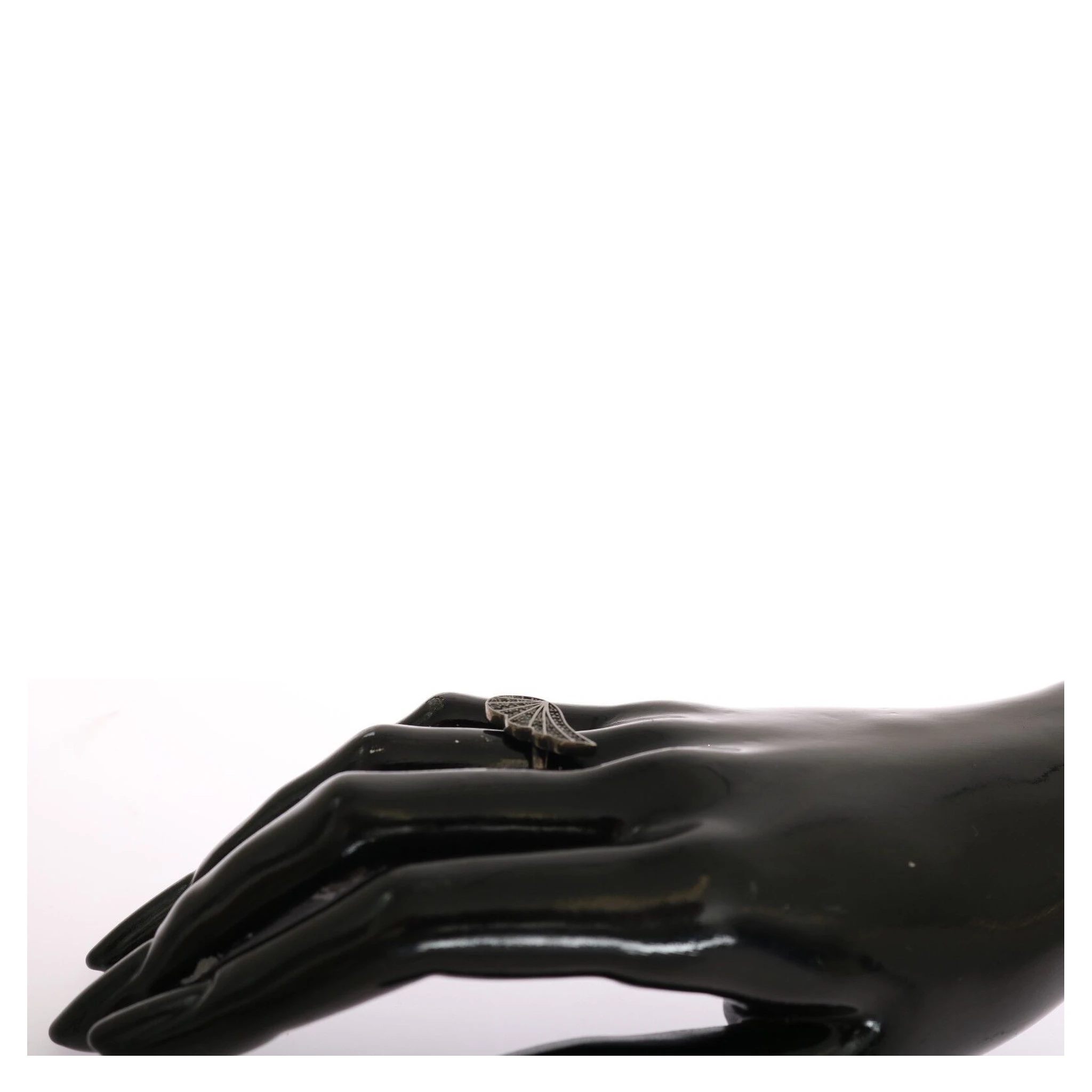 Silver Womens Black CZ Rhodium 925 Ring
