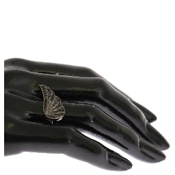 Silver Womens Black CZ Rhodium 925 Ring