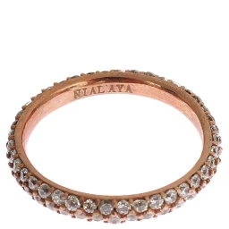 Pink Gold 925 Silver Clear CZ Ring