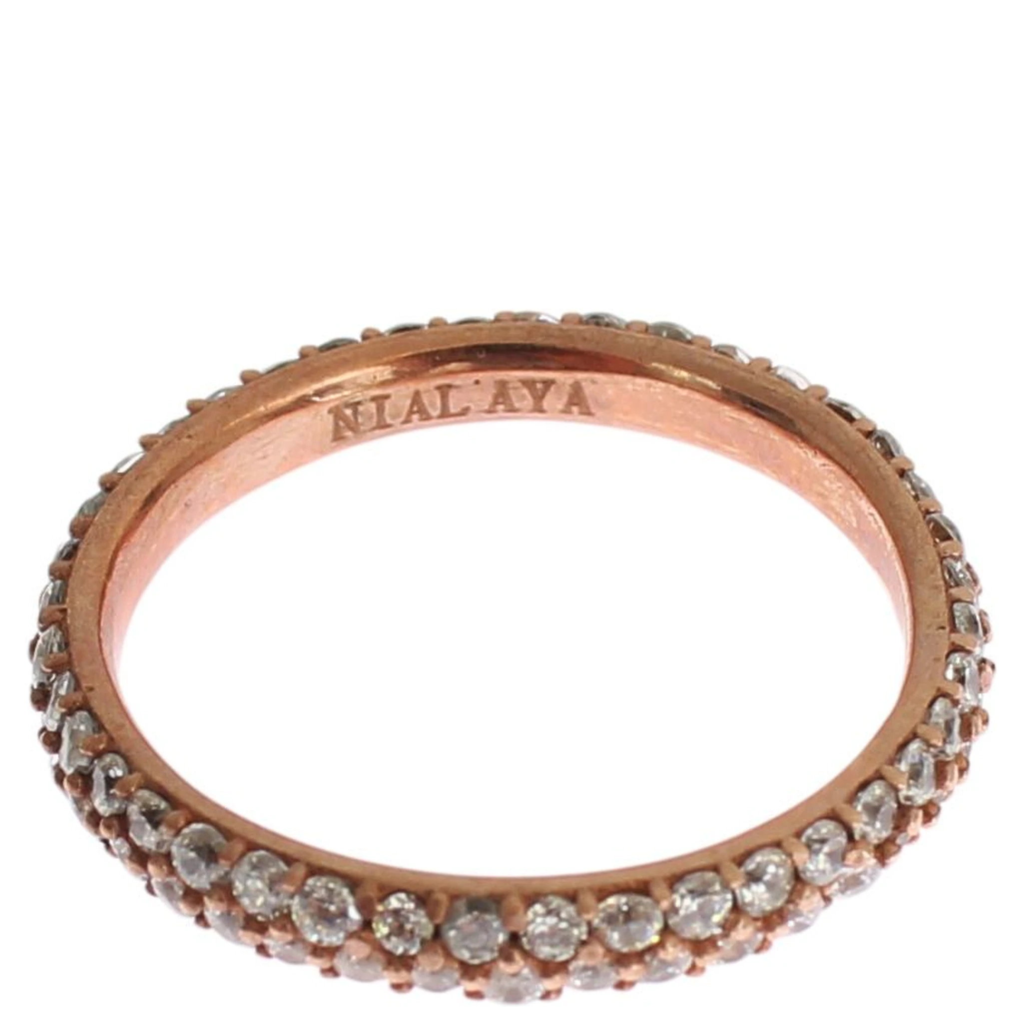 Pink Gold 925 Silver Clear CZ Ring