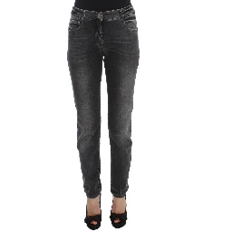 Gray Wash Cotton Blend Stretch Jeans Pants