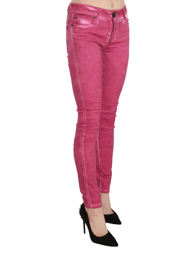 Pink Velvet Mid Waist Skinny Trouser Pants alternative