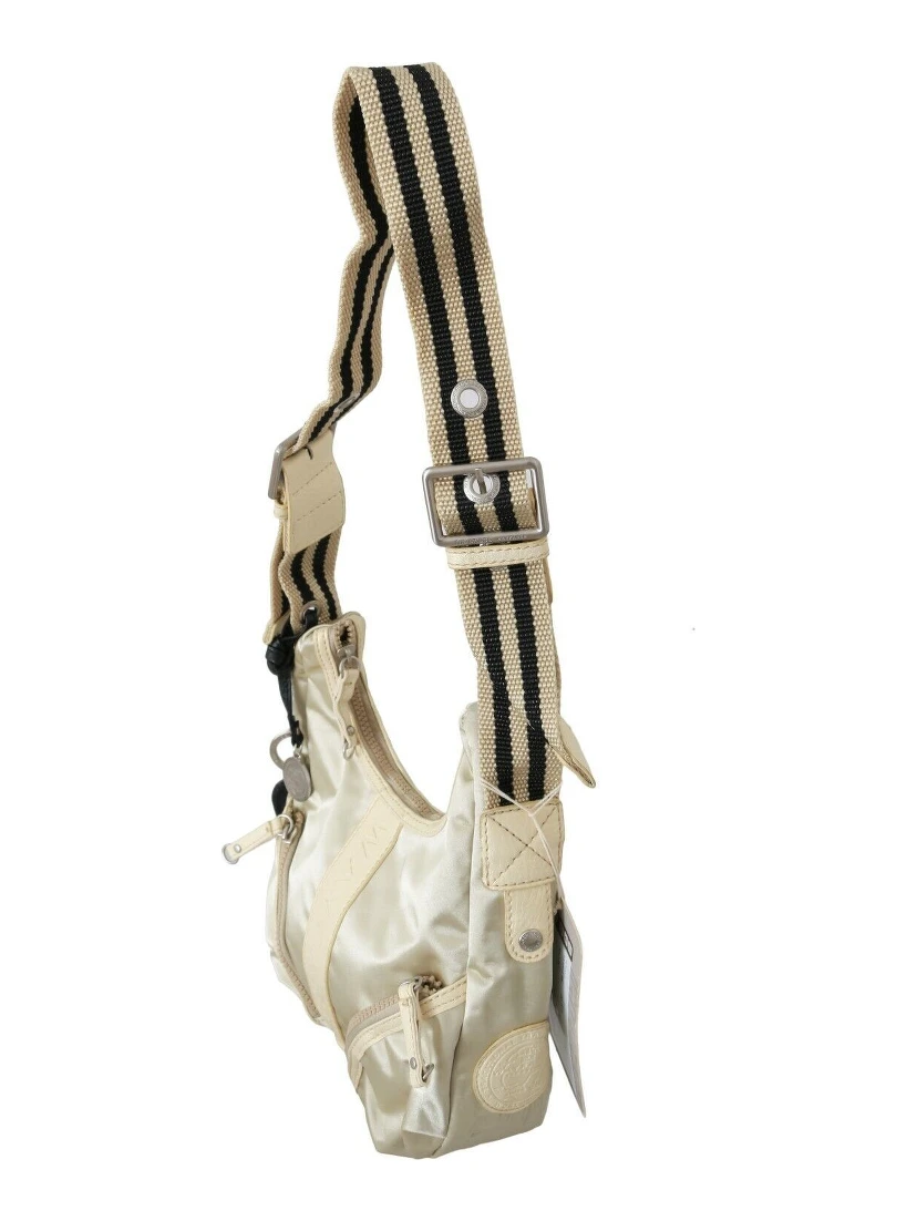 White Shoulder Crossbody Sling Fabric Purse