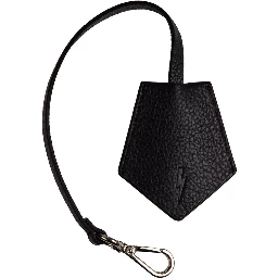 Men's Black Leather Keychain