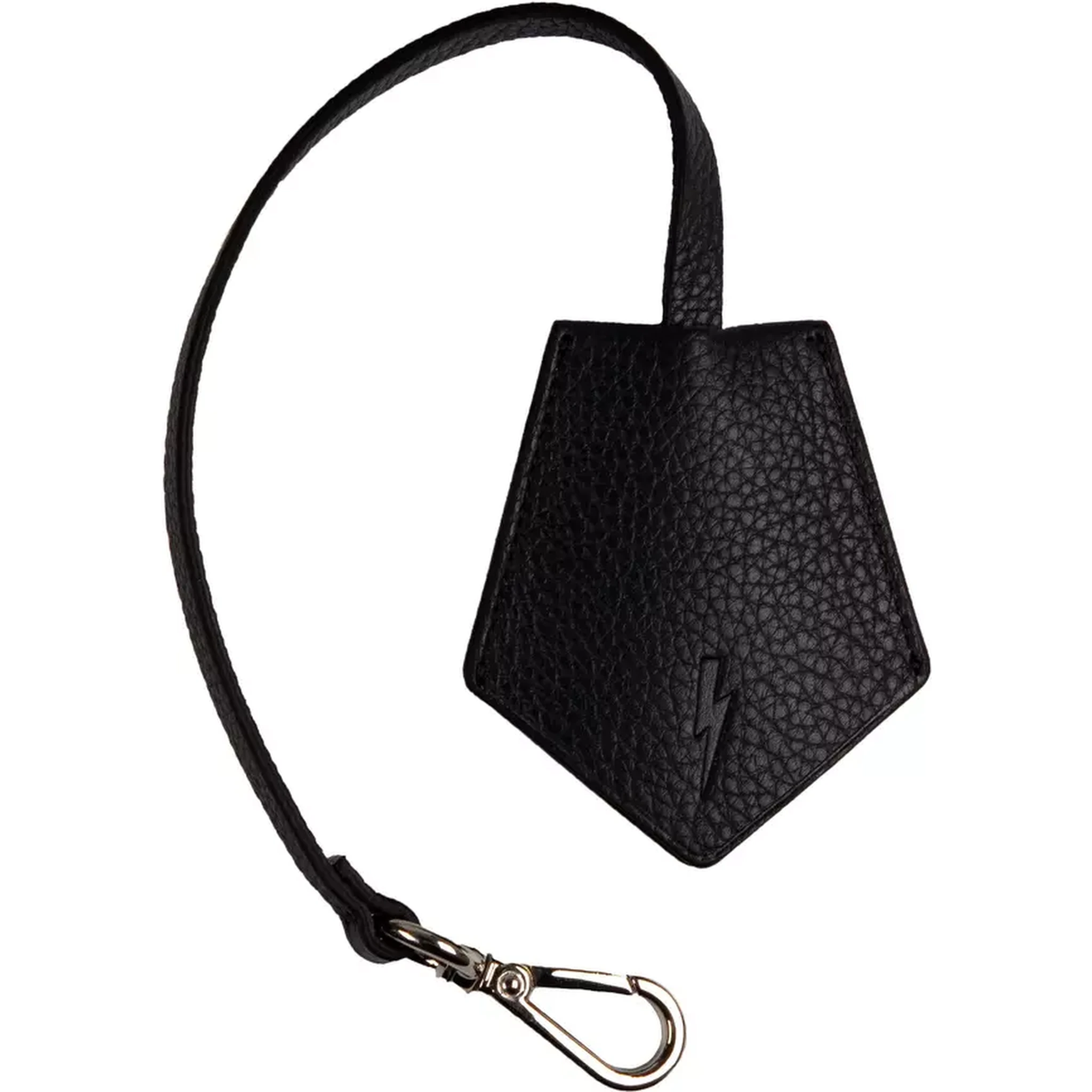 Men's Black Leather Keychain