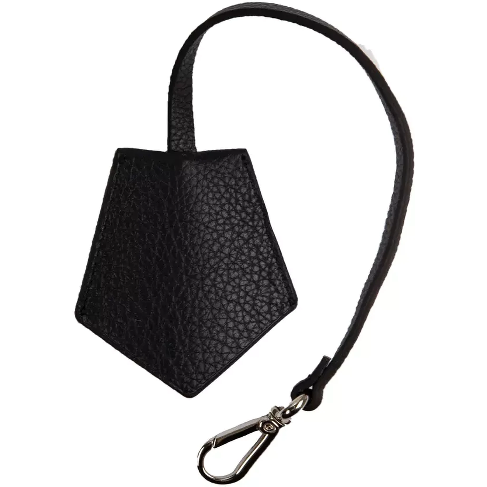 Men's Black Leather Keychain