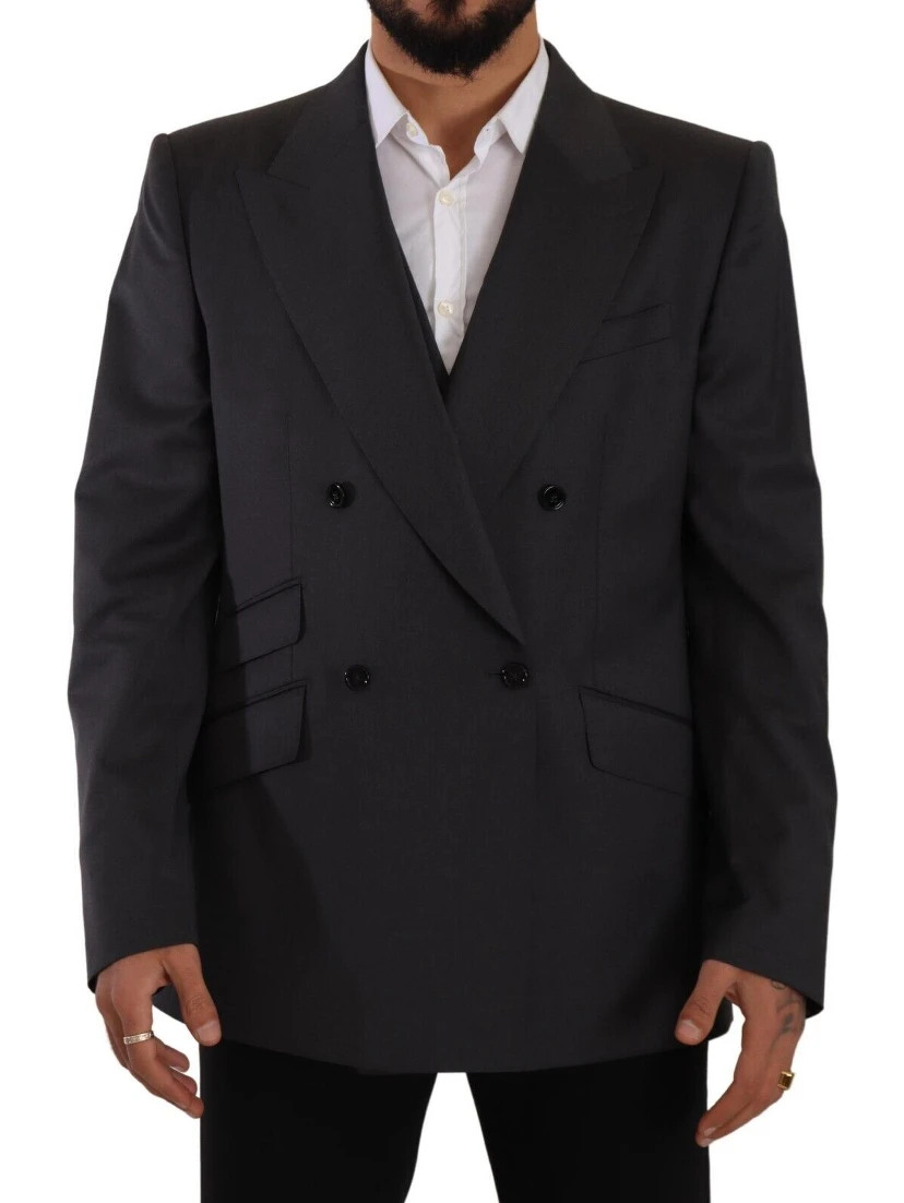 Gray Double Breasted 2 Piece SICILIA Blazer