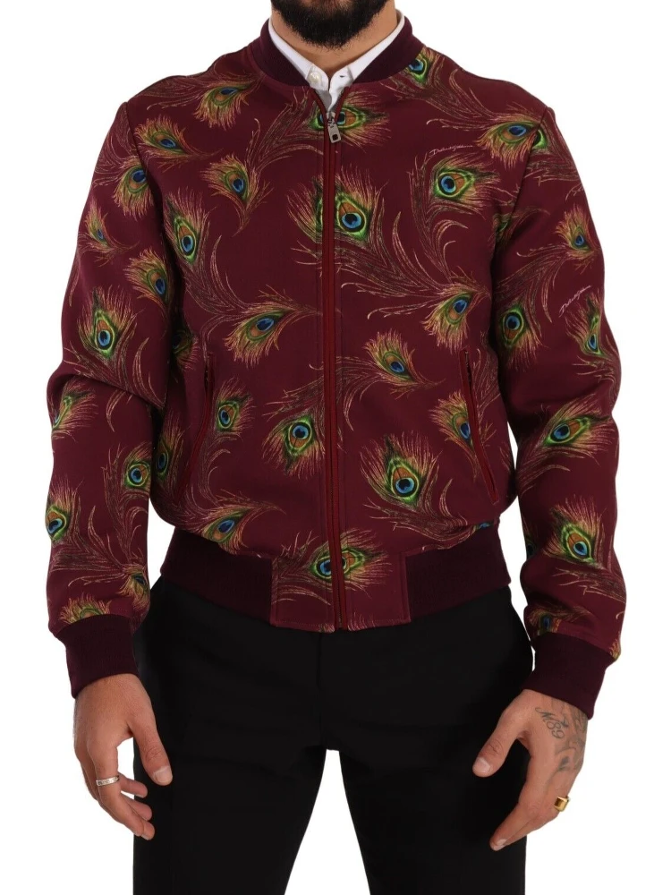 Red Peacock Polyester Stretch Full Zip Jacket