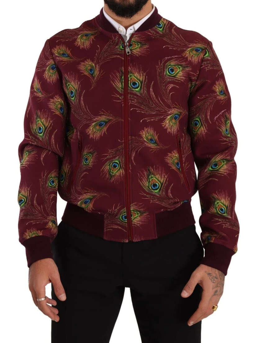 Red Peacock Polyester Stretch Full Zip Jacket