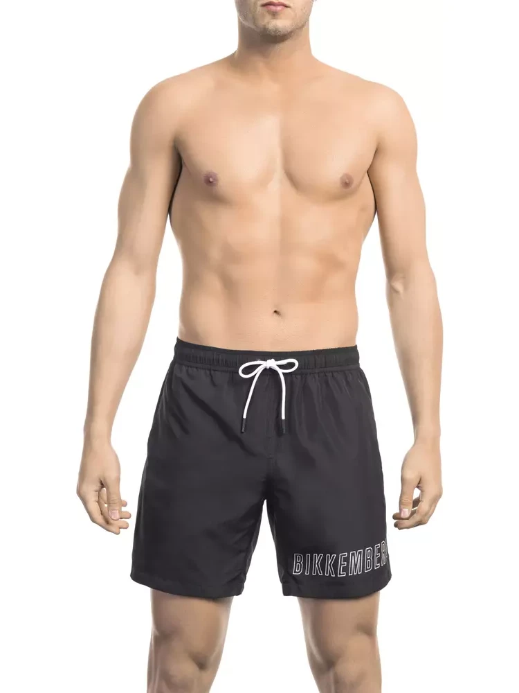 Black Polyester Swimwear